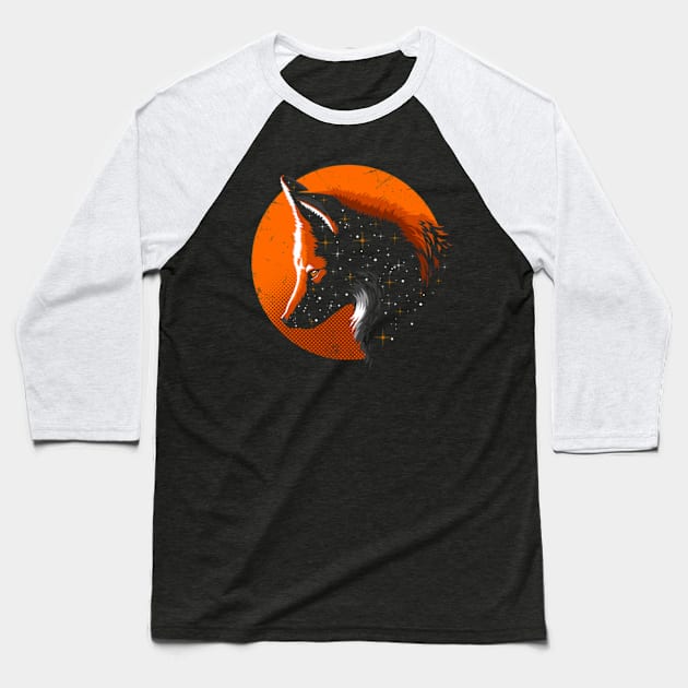 Starry Fox Baseball T-Shirt by Scud"